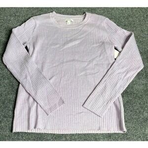 Nine West Sweater Size XL Women's Ladies Long Sleeve Purple Ribbed Scoop